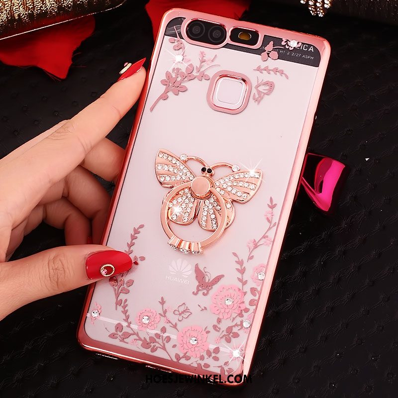 Huawei P9 Plus Hoesje Met Strass Hoes Bescherming, Huawei P9 Plus Hoesje Bloemen Mobiele Telefoon