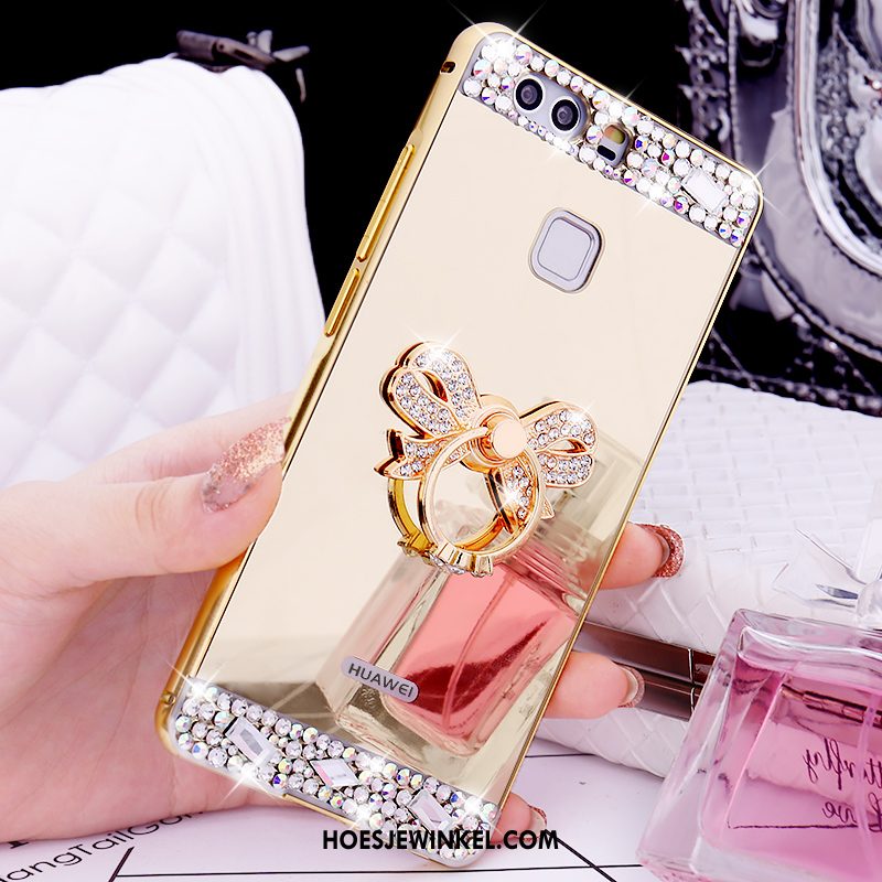 Huawei P9 Plus Hoesje Rose Goud Anti-fall Mobiele Telefoon, Huawei P9 Plus Hoesje Met Strass Mesh