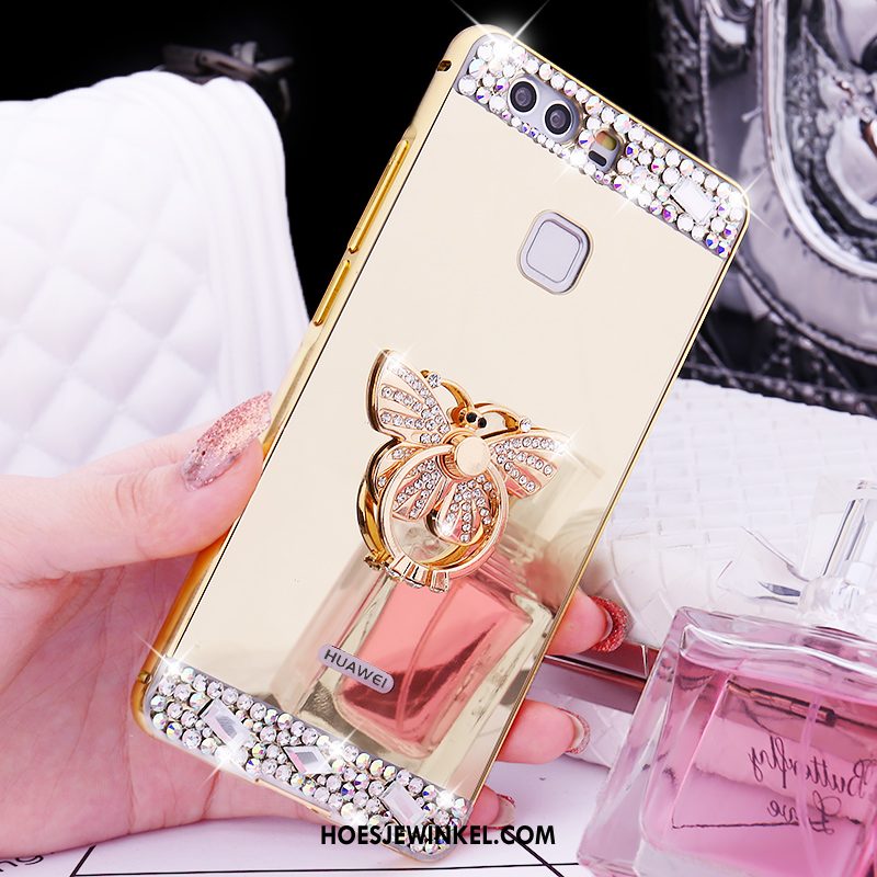 Huawei P9 Plus Hoesje Rose Goud Anti-fall Mobiele Telefoon, Huawei P9 Plus Hoesje Met Strass Mesh