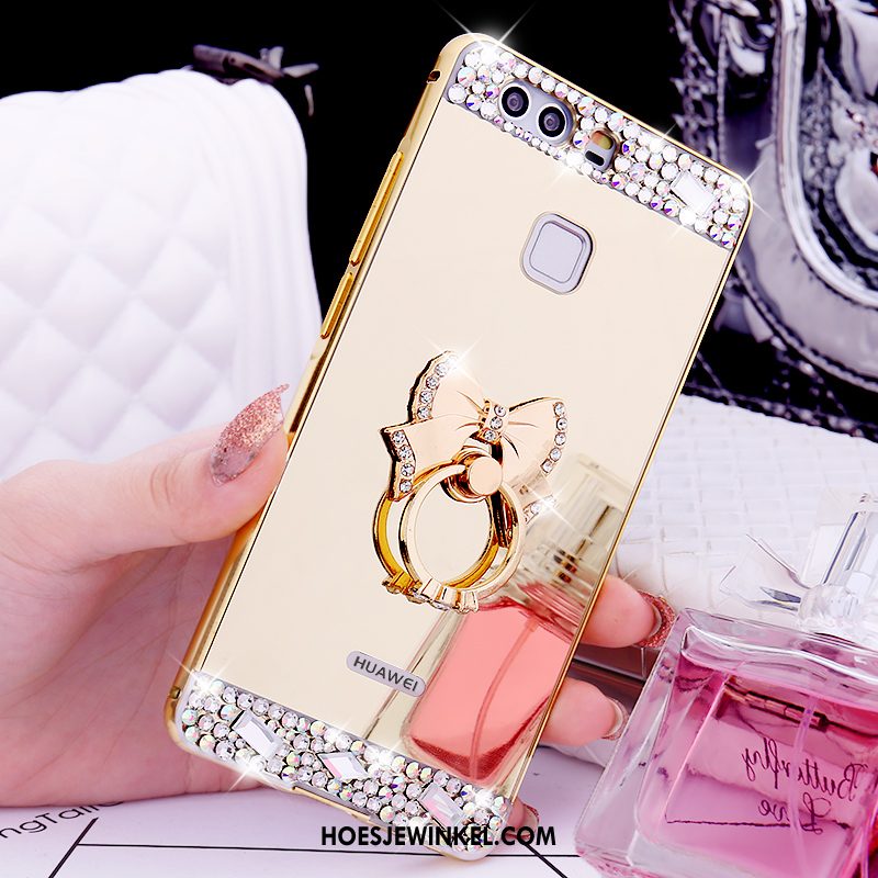 Huawei P9 Plus Hoesje Rose Goud Anti-fall Mobiele Telefoon, Huawei P9 Plus Hoesje Met Strass Mesh