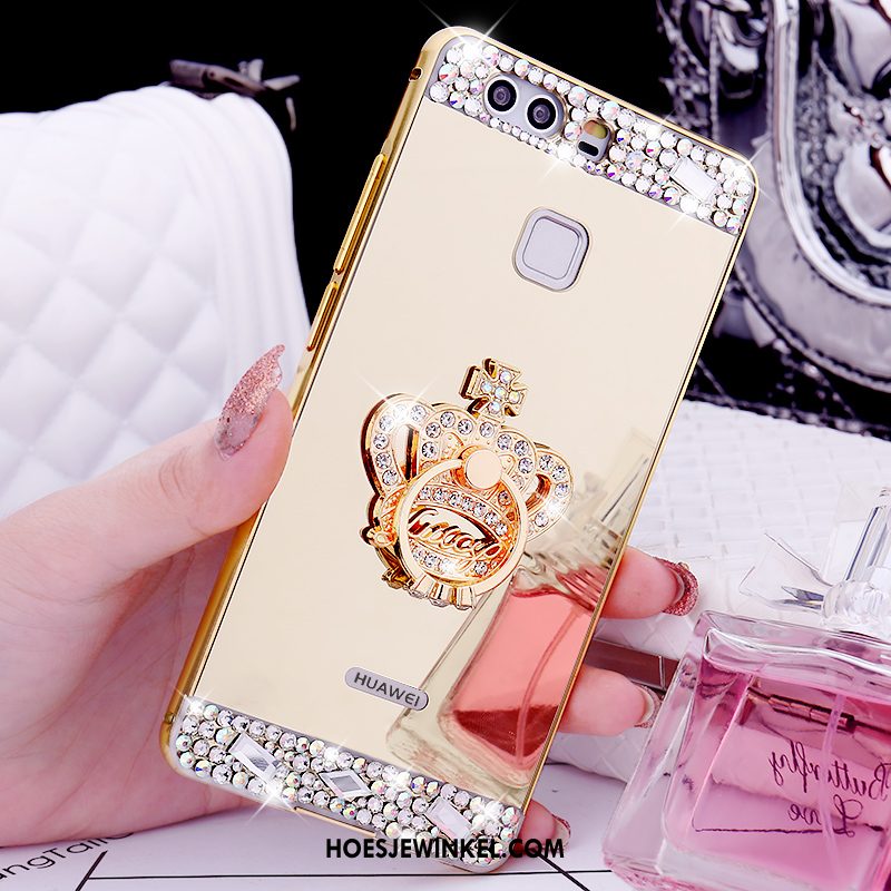 Huawei P9 Plus Hoesje Rose Goud Anti-fall Mobiele Telefoon, Huawei P9 Plus Hoesje Met Strass Mesh