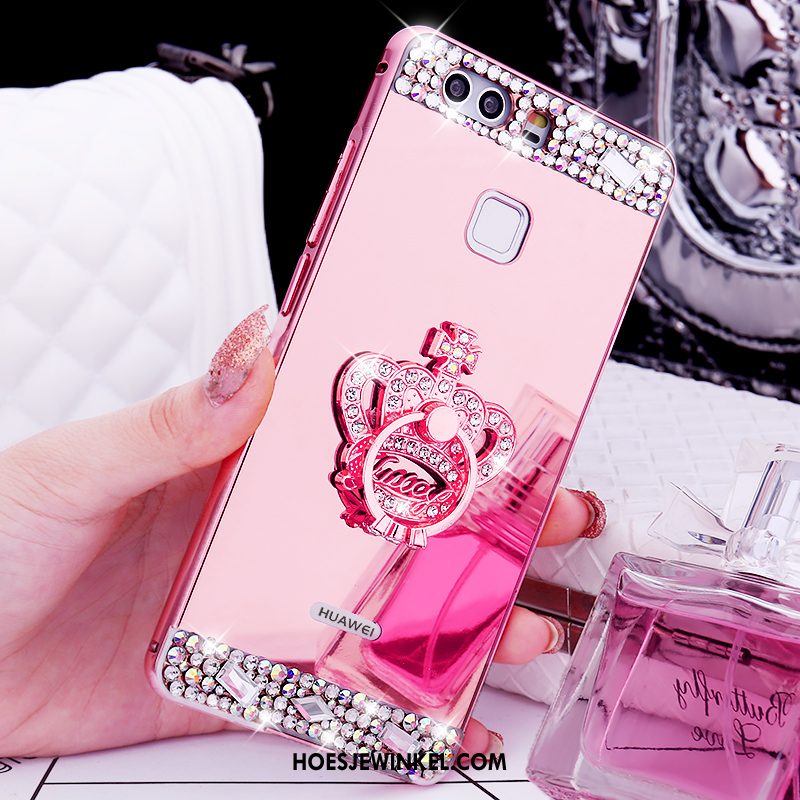 Huawei P9 Plus Hoesje Rose Goud Anti-fall Mobiele Telefoon, Huawei P9 Plus Hoesje Met Strass Mesh