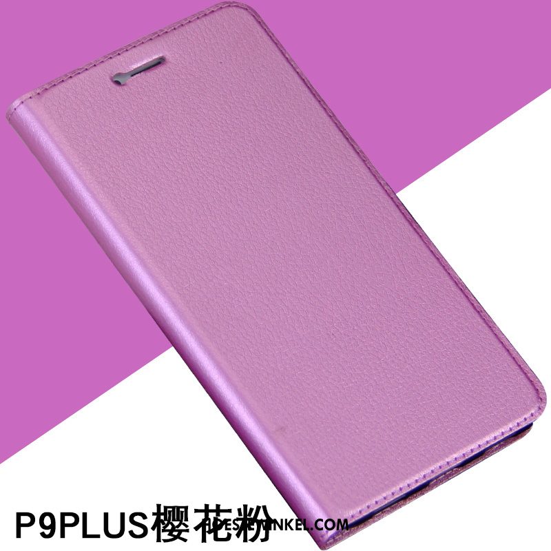 Huawei P9 Plus Hoesje Roze Kers Leren Etui, Huawei P9 Plus Hoesje Siliconen Mobiele Telefoon