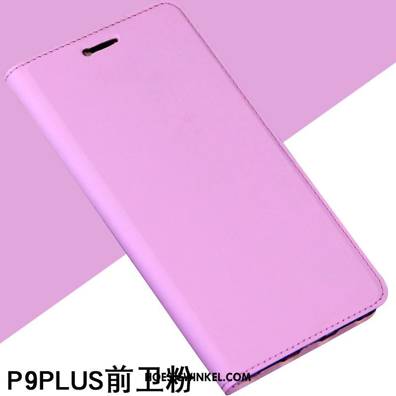 Huawei P9 Plus Hoesje Roze Kers Leren Etui, Huawei P9 Plus Hoesje Siliconen Mobiele Telefoon
