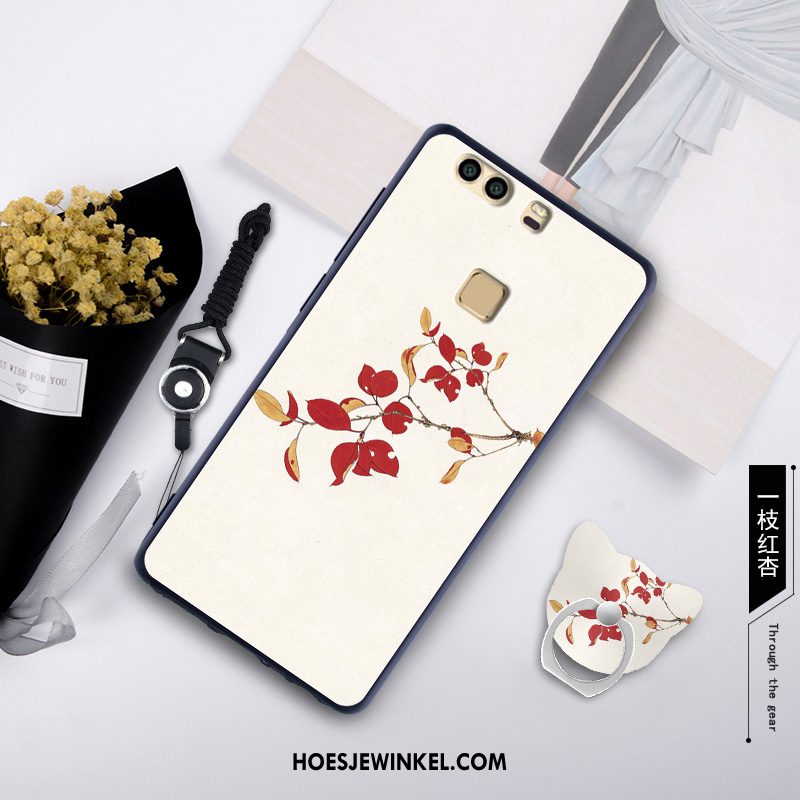 Huawei P9 Plus Hoesje Siliconen Hanger Mobiele Telefoon, Huawei P9 Plus Hoesje Groen Skärmskydd