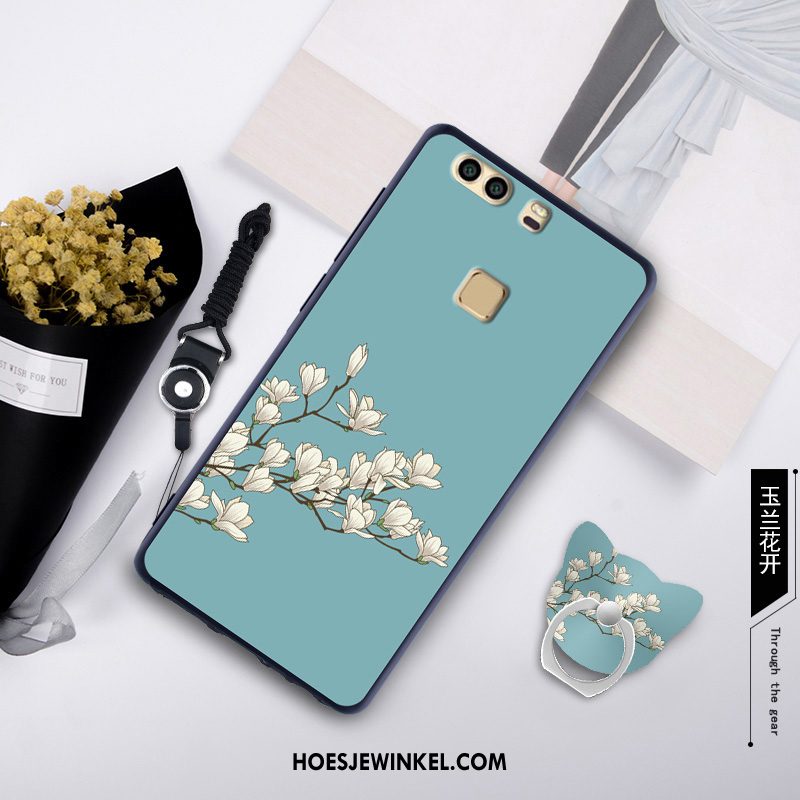 Huawei P9 Plus Hoesje Siliconen Hanger Mobiele Telefoon, Huawei P9 Plus Hoesje Groen Skärmskydd