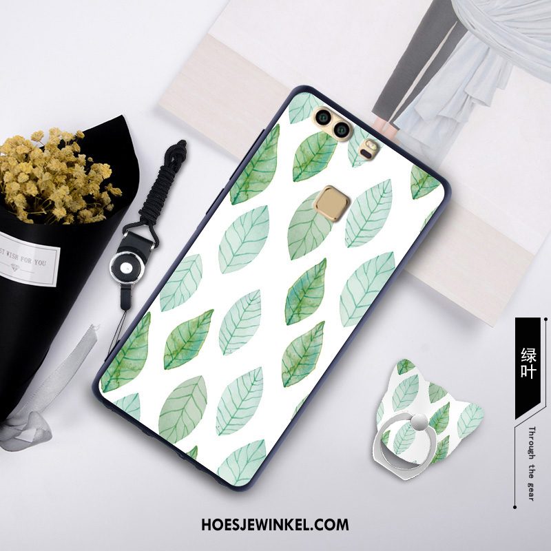 Huawei P9 Plus Hoesje Siliconen Hanger Mobiele Telefoon, Huawei P9 Plus Hoesje Groen Skärmskydd