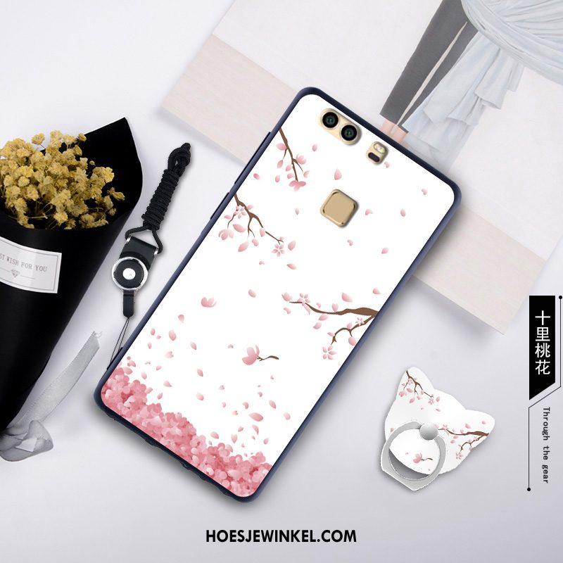 Huawei P9 Plus Hoesje Siliconen Hanger Mobiele Telefoon, Huawei P9 Plus Hoesje Groen Skärmskydd