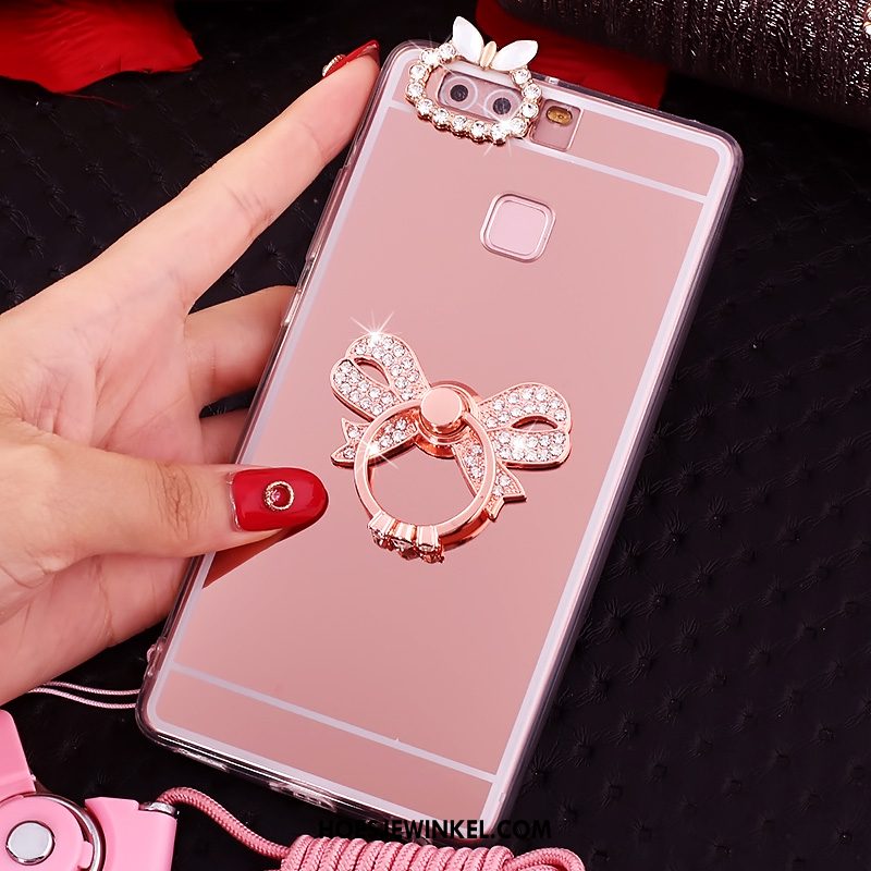 Huawei P9 Plus Hoesje Siliconen Roze Hoes, Huawei P9 Plus Hoesje Bescherming Met Strass