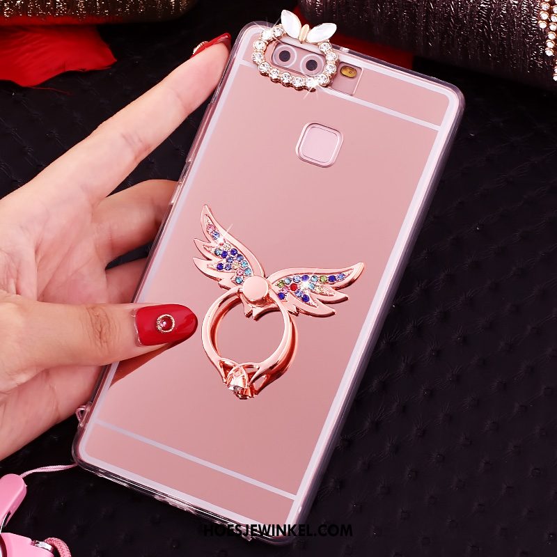 Huawei P9 Plus Hoesje Siliconen Roze Hoes, Huawei P9 Plus Hoesje Bescherming Met Strass