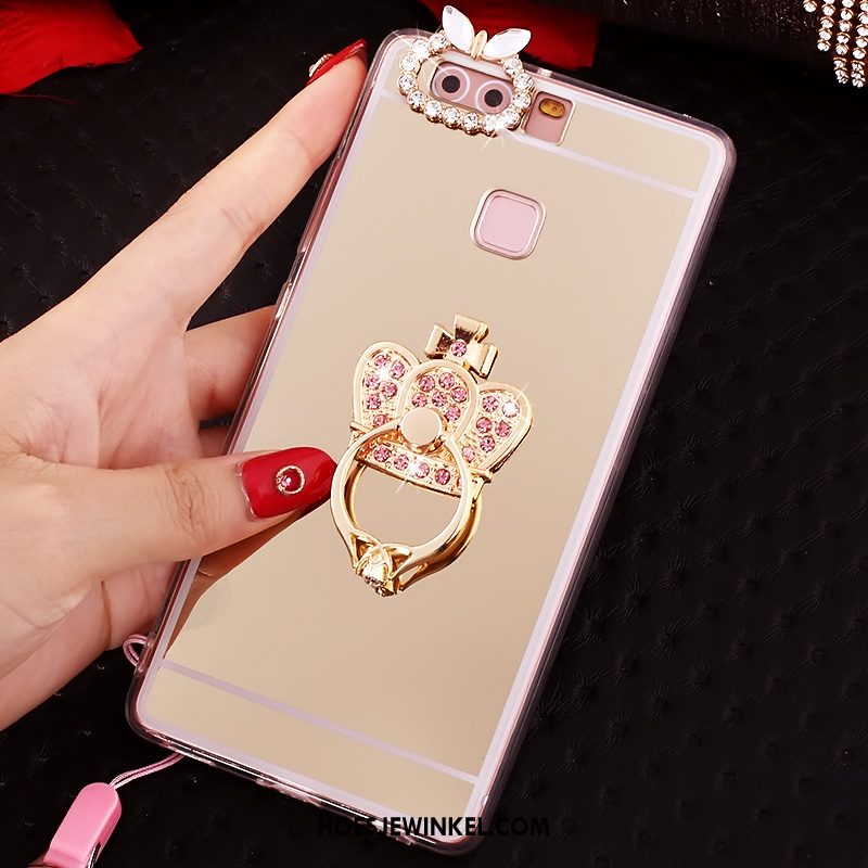 Huawei P9 Plus Hoesje Siliconen Roze Hoes, Huawei P9 Plus Hoesje Bescherming Met Strass