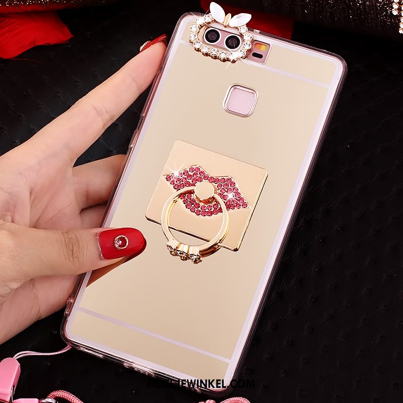 Huawei P9 Plus Hoesje Siliconen Roze Hoes, Huawei P9 Plus Hoesje Bescherming Met Strass