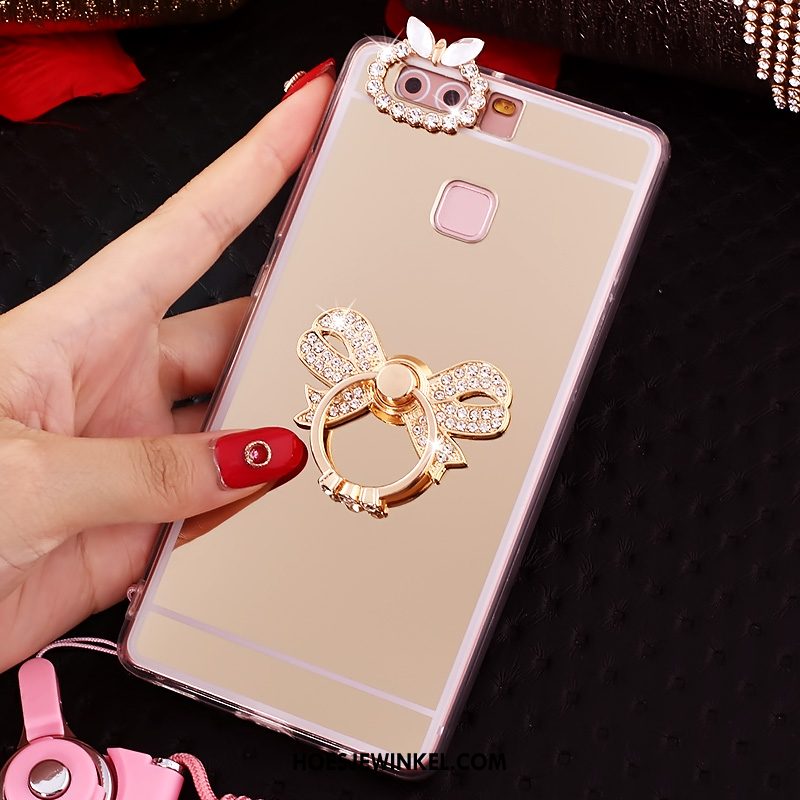 Huawei P9 Plus Hoesje Siliconen Roze Hoes, Huawei P9 Plus Hoesje Bescherming Met Strass