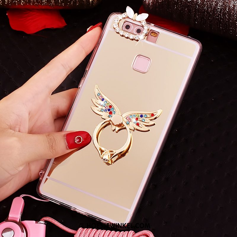 Huawei P9 Plus Hoesje Siliconen Roze Hoes, Huawei P9 Plus Hoesje Bescherming Met Strass