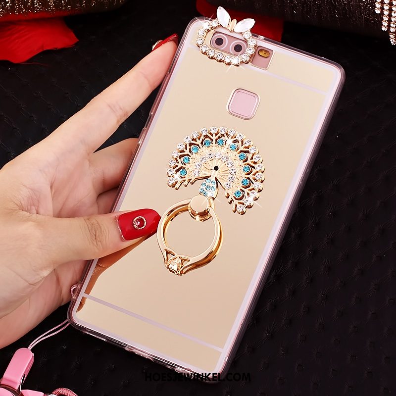 Huawei P9 Plus Hoesje Siliconen Roze Hoes, Huawei P9 Plus Hoesje Bescherming Met Strass