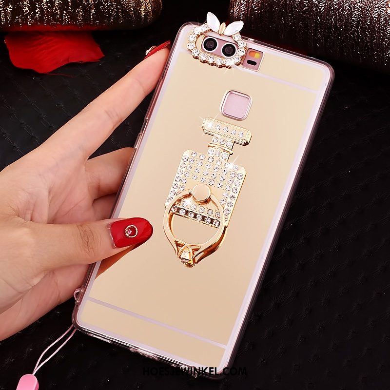 Huawei P9 Plus Hoesje Siliconen Roze Hoes, Huawei P9 Plus Hoesje Bescherming Met Strass