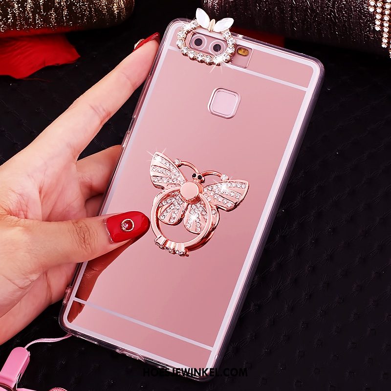 Huawei P9 Plus Hoesje Siliconen Roze Hoes, Huawei P9 Plus Hoesje Bescherming Met Strass