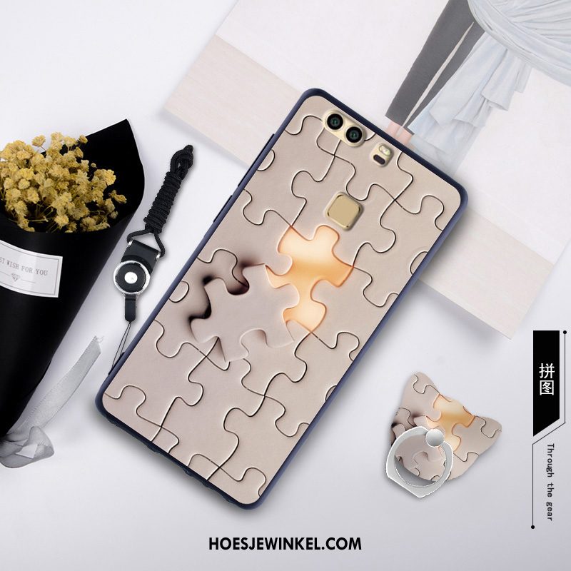 Huawei P9 Plus Hoesje Zwart Pu Hoes, Huawei P9 Plus Hoesje Anti-fall All Inclusive