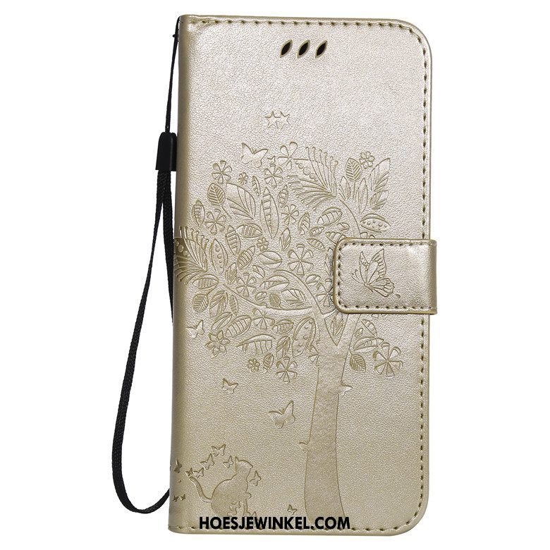 Huawei Y5 2019 Hoesje All Inclusive Zacht Kat, Huawei Y5 2019 Hoesje Leren Etui Rose Goud