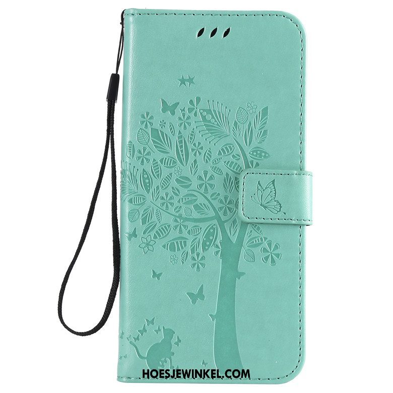 Huawei Y5 2019 Hoesje All Inclusive Zacht Kat, Huawei Y5 2019 Hoesje Leren Etui Rose Goud