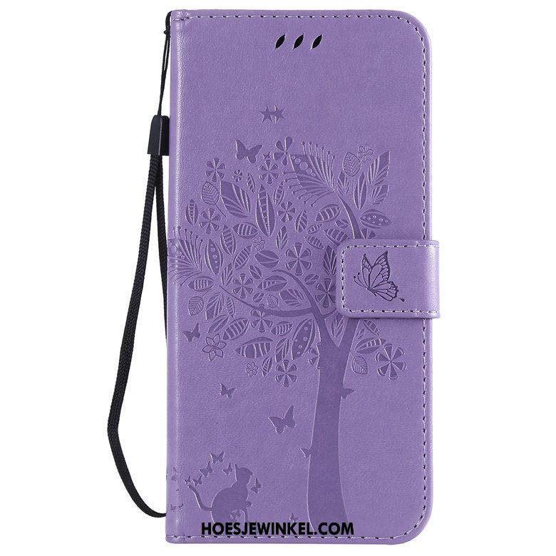 Huawei Y5 2019 Hoesje All Inclusive Zacht Kat, Huawei Y5 2019 Hoesje Leren Etui Rose Goud