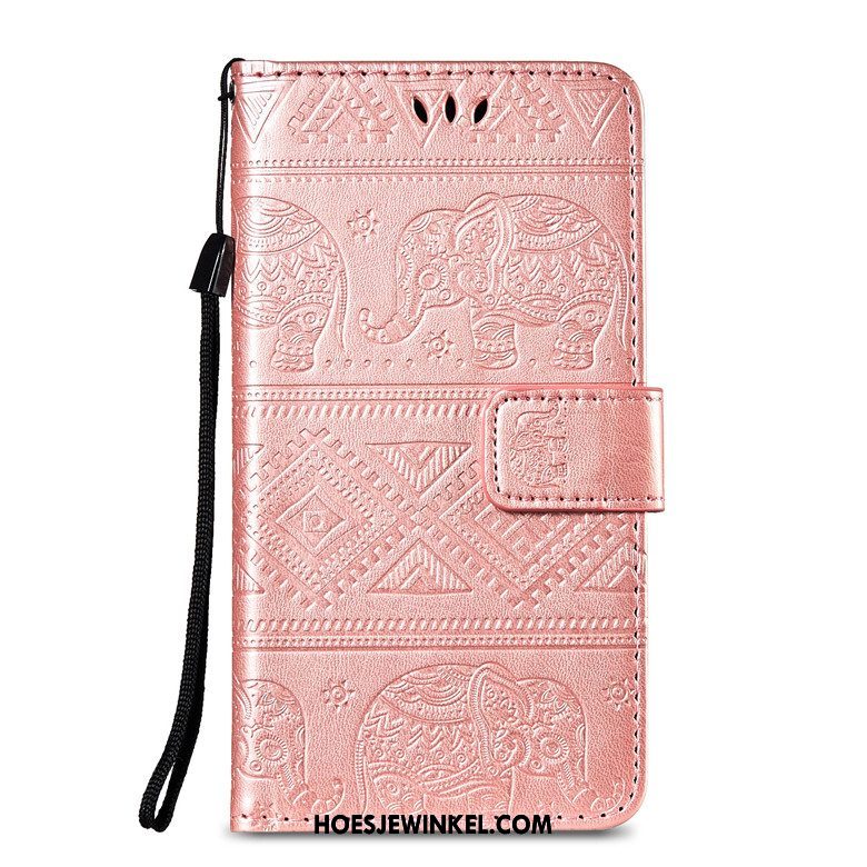 Huawei Y5 2019 Hoesje Leren Etui Mobiele Telefoon Bescherming, Huawei Y5 2019 Hoesje Blauw Hoes