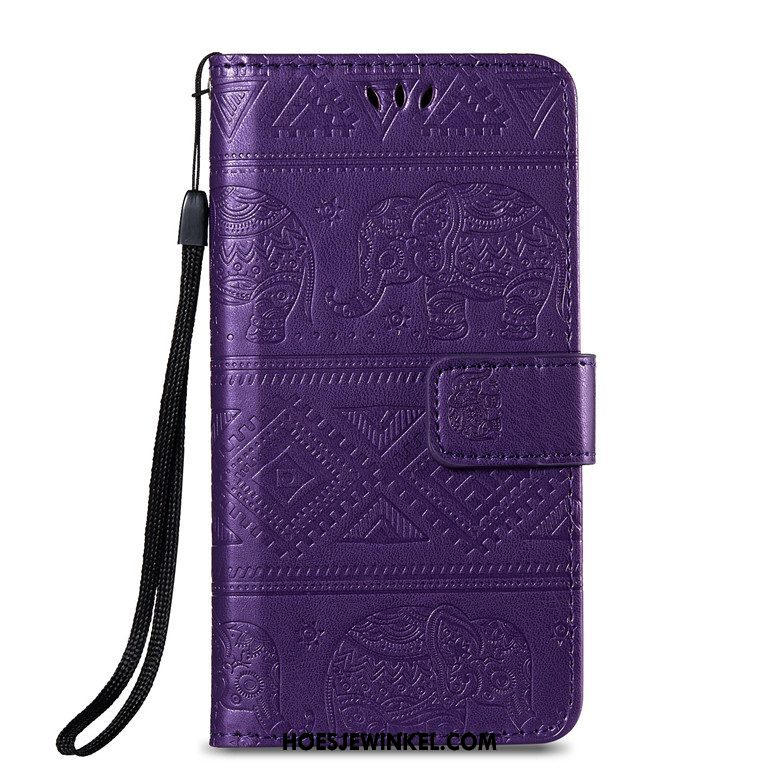 Huawei Y5 2019 Hoesje Leren Etui Mobiele Telefoon Bescherming, Huawei Y5 2019 Hoesje Blauw Hoes