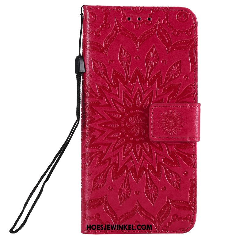 Huawei Y5 2019 Hoesje Mobiele Telefoon Leren Etui Bloemen, Huawei Y5 2019 Hoesje Folio All Inclusive