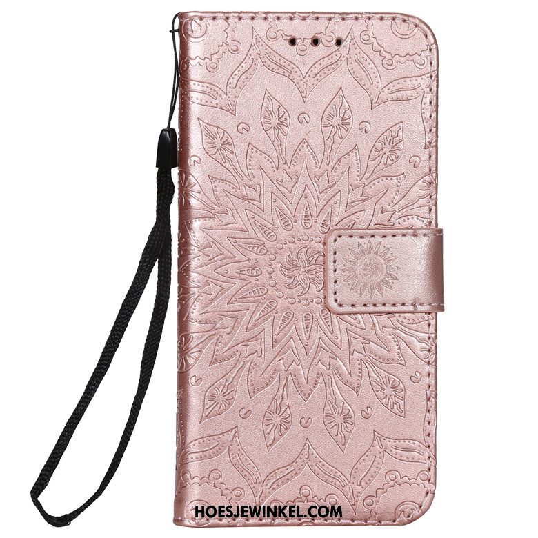 Huawei Y5 2019 Hoesje Mobiele Telefoon Leren Etui Bloemen, Huawei Y5 2019 Hoesje Folio All Inclusive