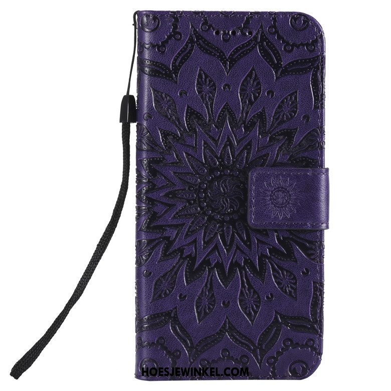 Huawei Y5 2019 Hoesje Mobiele Telefoon Leren Etui Bloemen, Huawei Y5 2019 Hoesje Folio All Inclusive