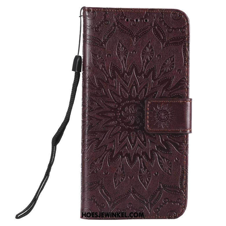 Huawei Y5 2019 Hoesje Mobiele Telefoon Leren Etui Bloemen, Huawei Y5 2019 Hoesje Folio All Inclusive