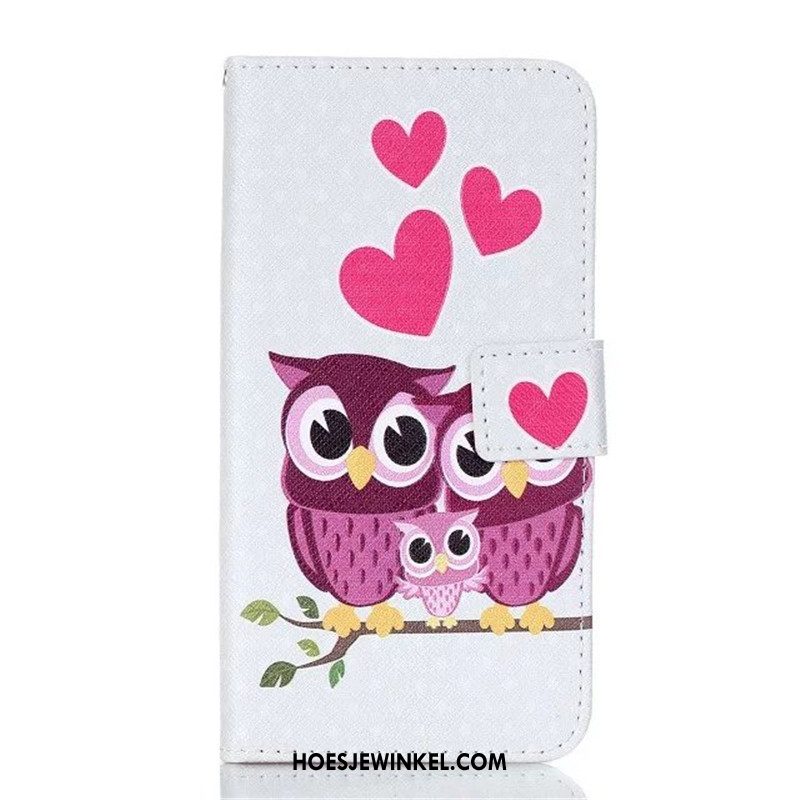 Huawei Y6 2018 Hoesje Anti-fall Folio Roze, Huawei Y6 2018 Hoesje Ondersteuning Bescherming