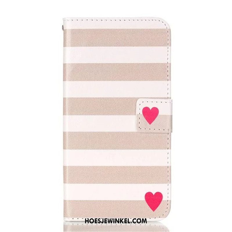 Huawei Y6 2018 Hoesje Anti-fall Folio Roze, Huawei Y6 2018 Hoesje Ondersteuning Bescherming