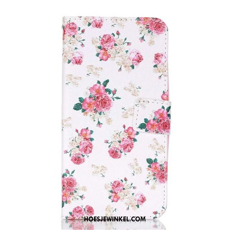 Huawei Y6 2018 Hoesje Anti-fall Folio Roze, Huawei Y6 2018 Hoesje Ondersteuning Bescherming