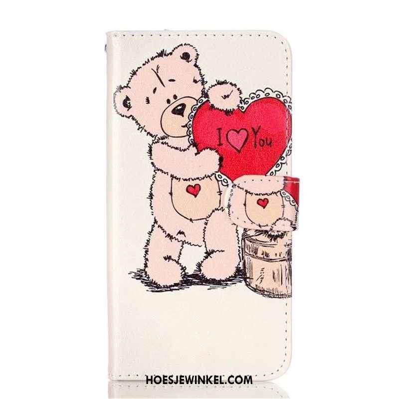 Huawei Y6 2018 Hoesje Anti-fall Folio Roze, Huawei Y6 2018 Hoesje Ondersteuning Bescherming