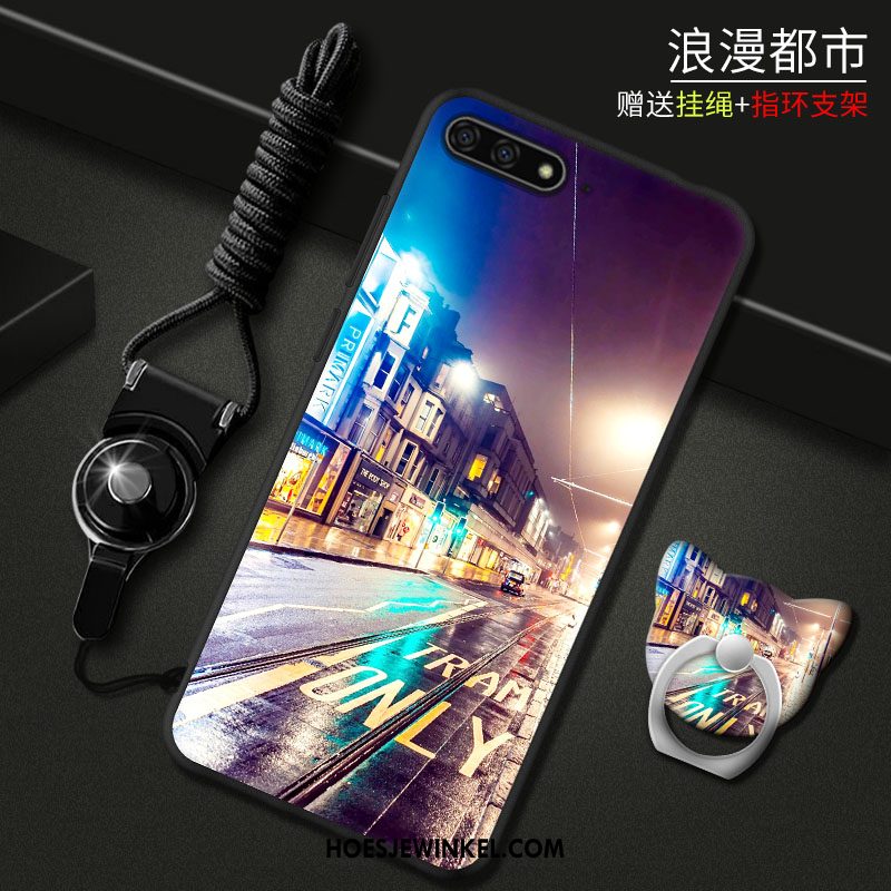 Huawei Y6 2018 Hoesje Anti-fall Spotprent Bescherming, Huawei Y6 2018 Hoesje Hoes Rood