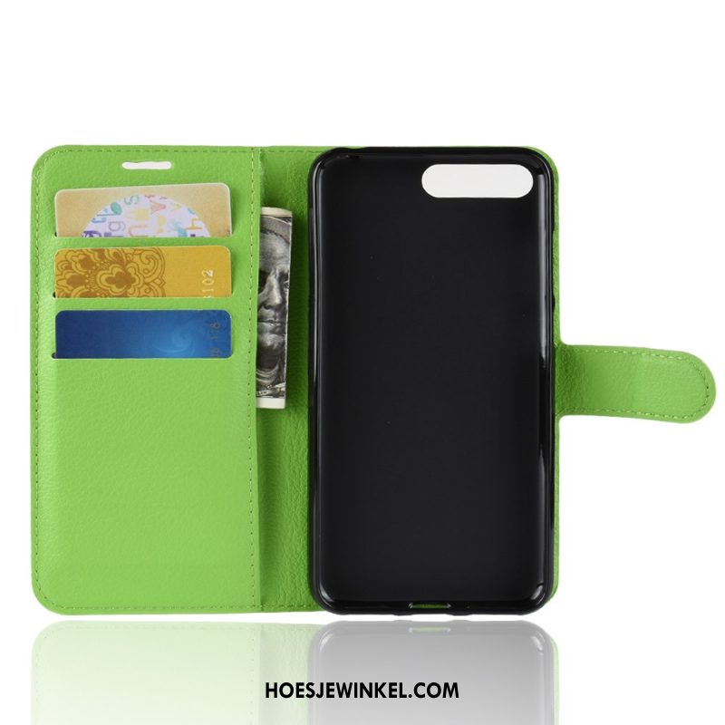 Huawei Y6 2018 Hoesje Bescherming Groen Hoes, Huawei Y6 2018 Hoesje Mobiele Telefoon Leren Etui