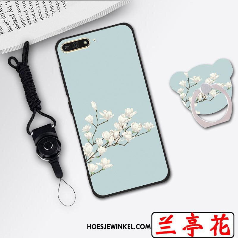 Huawei Y6 2018 Hoesje Bescherming Hoge Zwart, Huawei Y6 2018 Hoesje Mobiele Telefoon Hoes