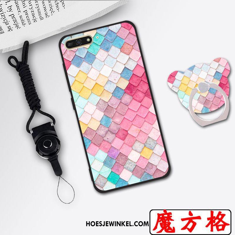 Huawei Y6 2018 Hoesje Bescherming Hoge Zwart, Huawei Y6 2018 Hoesje Mobiele Telefoon Hoes