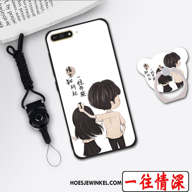 Huawei Y6 2018 Hoesje Bescherming Hoge Zwart, Huawei Y6 2018 Hoesje Mobiele Telefoon Hoes