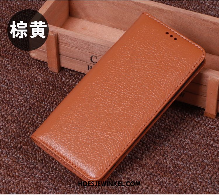 Huawei Y6 2018 Hoesje Bescherming Leren Etui Hoes, Huawei Y6 2018 Hoesje Anti-fall Mobiele Telefoon Braun