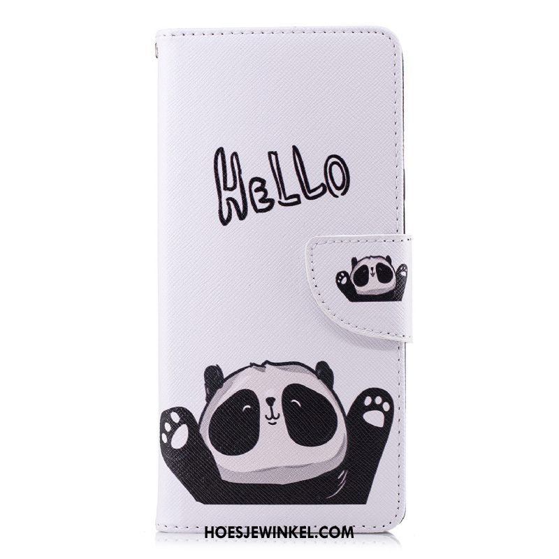 Huawei Y6 2018 Hoesje Bescherming Leren Etui Hoes, Huawei Y6 2018 Hoesje Zwart Anti-fall