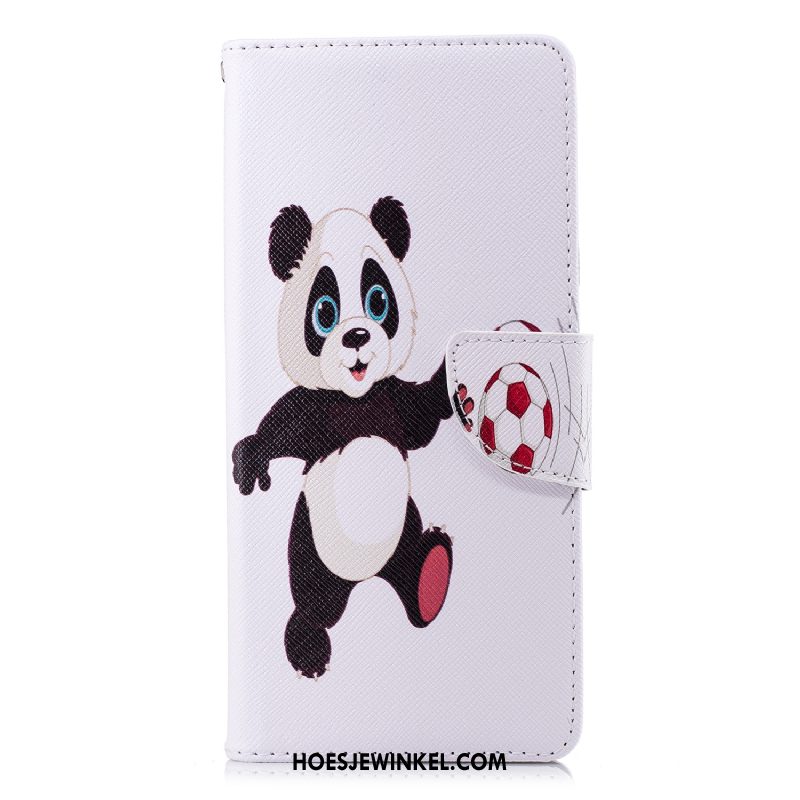 Huawei Y6 2018 Hoesje Bescherming Leren Etui Hoes, Huawei Y6 2018 Hoesje Zwart Anti-fall