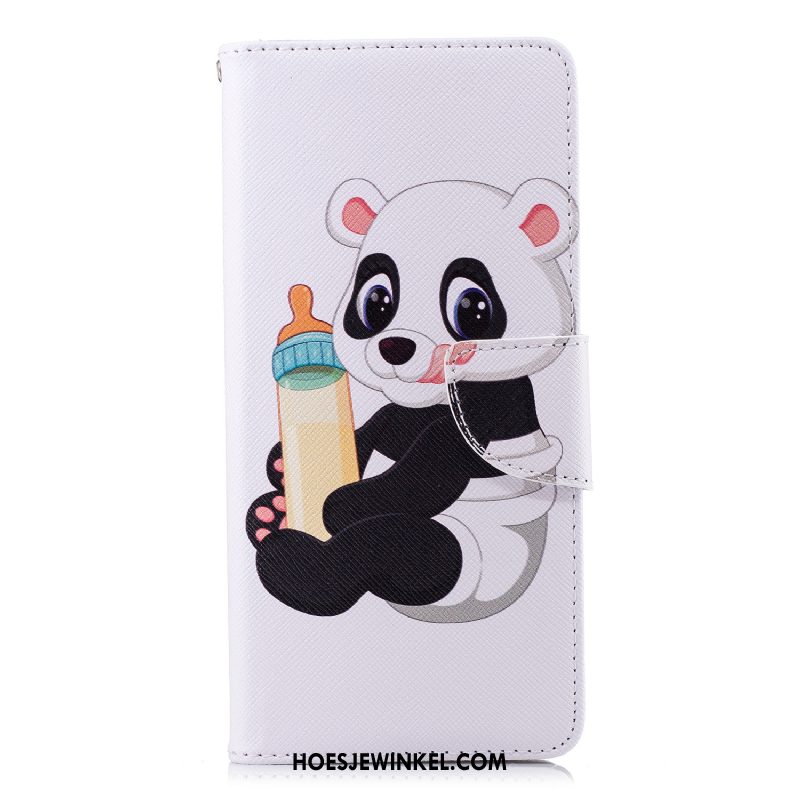 Huawei Y6 2018 Hoesje Bescherming Leren Etui Hoes, Huawei Y6 2018 Hoesje Zwart Anti-fall