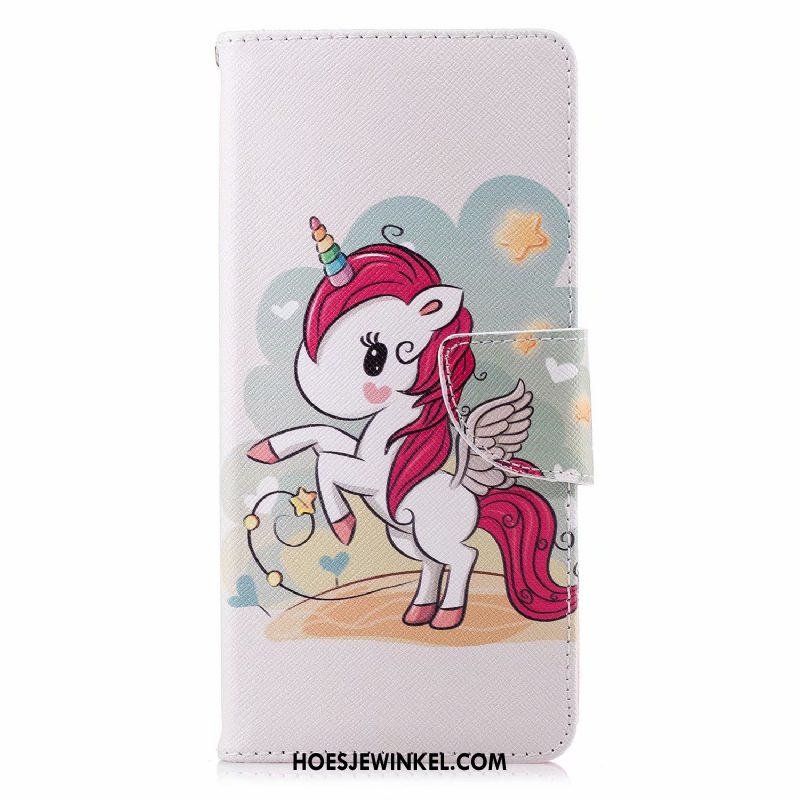 Huawei Y6 2018 Hoesje Bescherming Leren Etui Hoes, Huawei Y6 2018 Hoesje Zwart Anti-fall