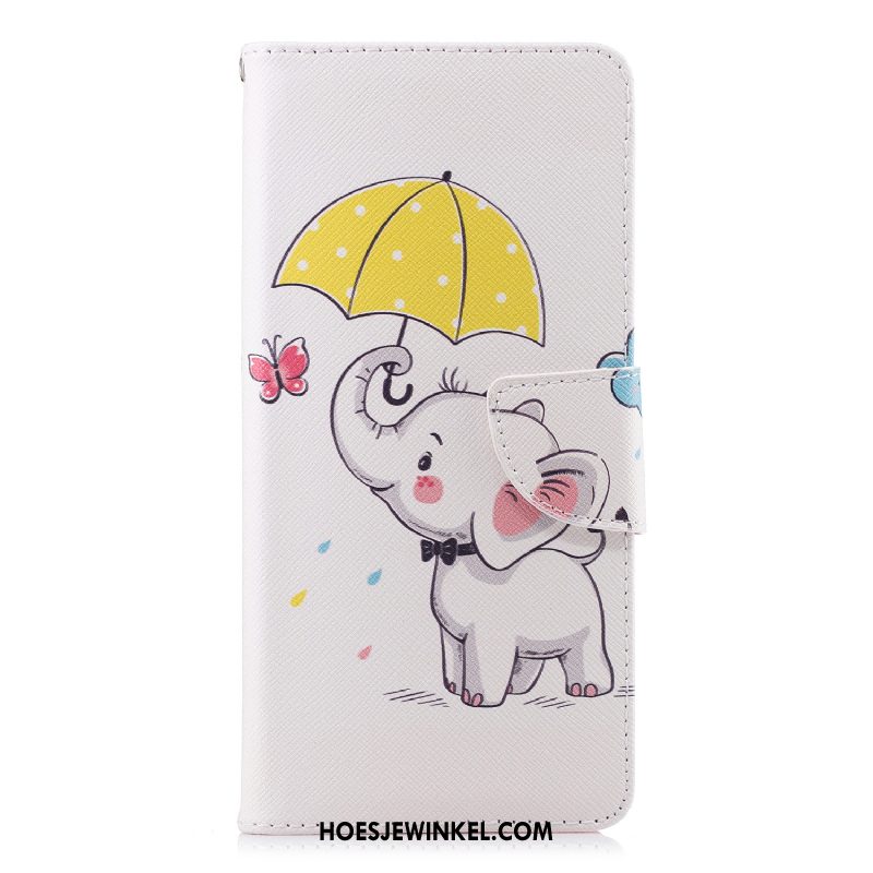 Huawei Y6 2018 Hoesje Bescherming Leren Etui Hoes, Huawei Y6 2018 Hoesje Zwart Anti-fall