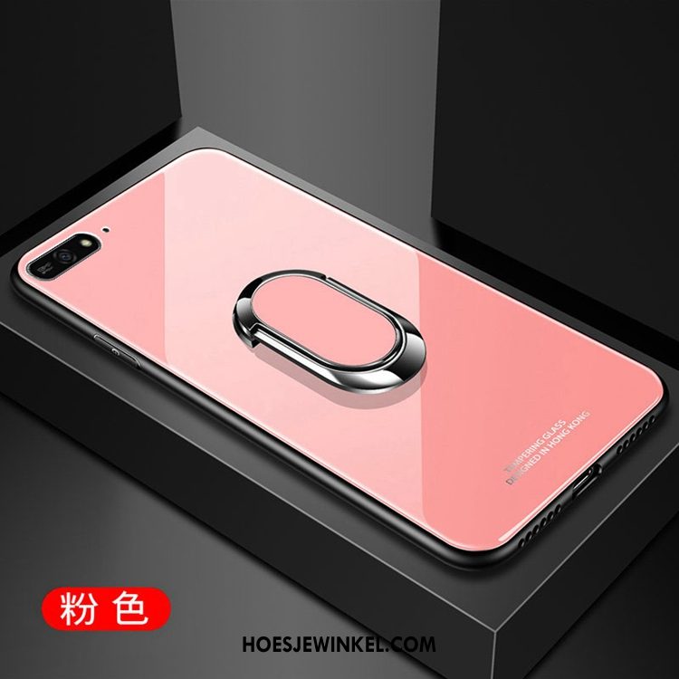 Huawei Y6 2018 Hoesje Bescherming Mobiele Telefoon Rood, Huawei Y6 2018 Hoesje Hoes Magnetisch