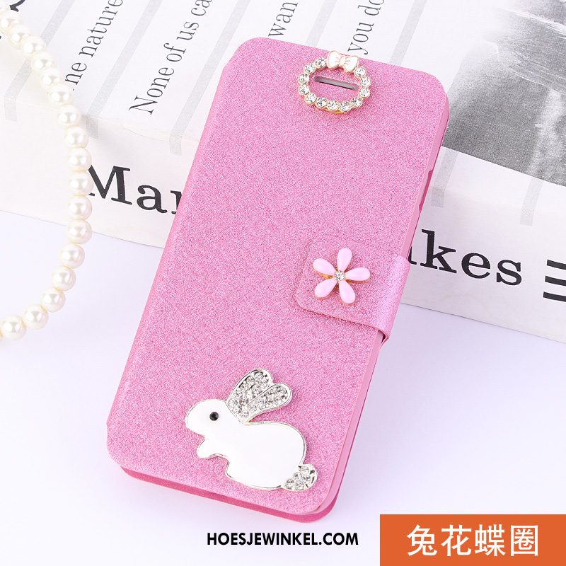 Huawei Y6 2018 Hoesje Blauw Hoes Mobiele Telefoon, Huawei Y6 2018 Hoesje Folio Leren Etui