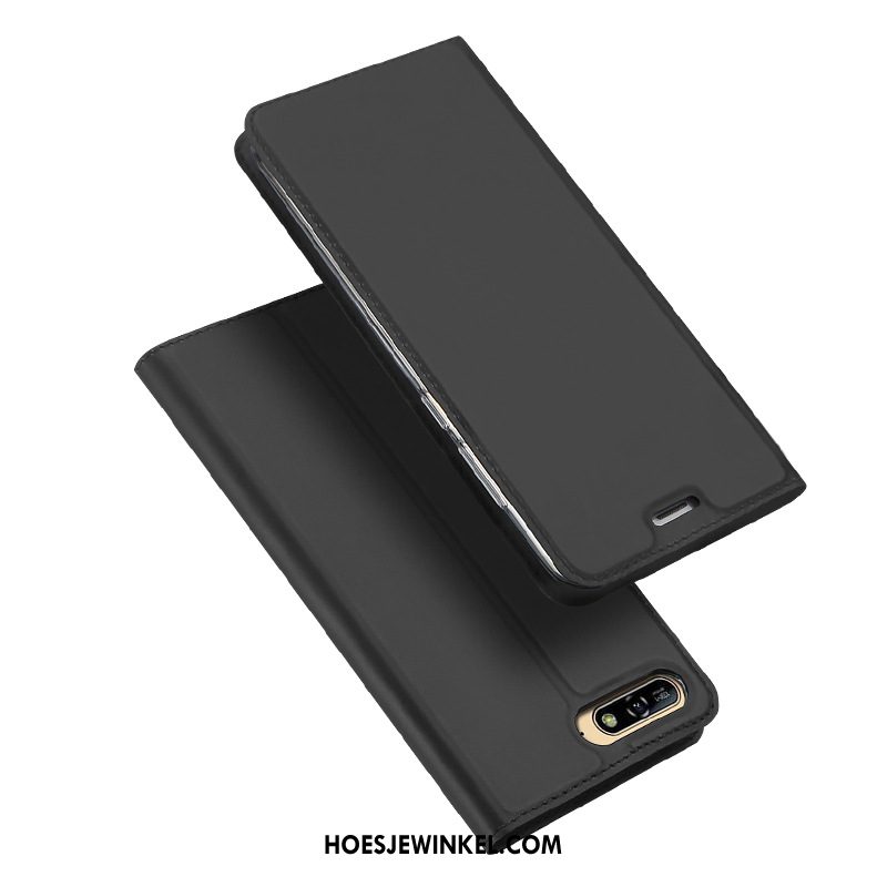 Huawei Y6 2018 Hoesje Clamshell Leren Etui Bescherming, Huawei Y6 2018 Hoesje Mobiele Telefoon Bedrijf