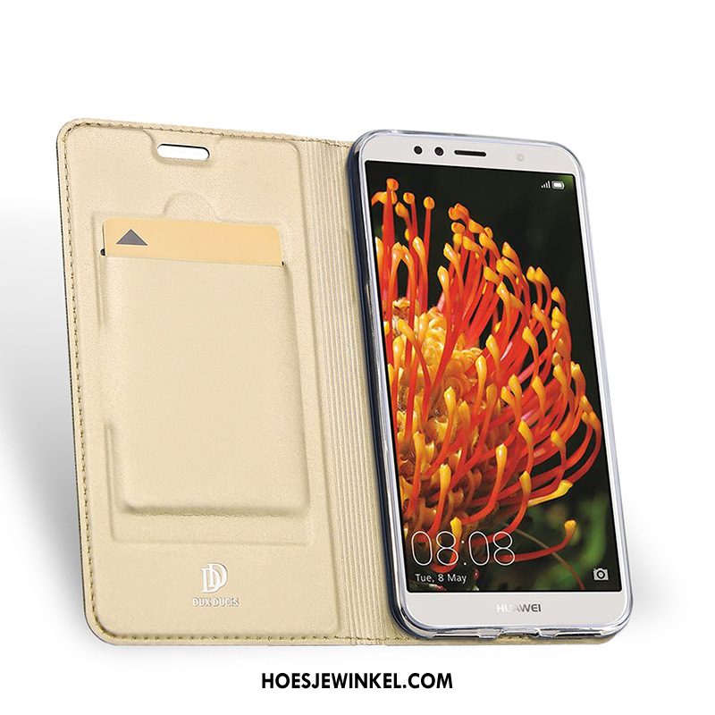 Huawei Y6 2018 Hoesje Clamshell Leren Etui Bescherming, Huawei Y6 2018 Hoesje Mobiele Telefoon Bedrijf